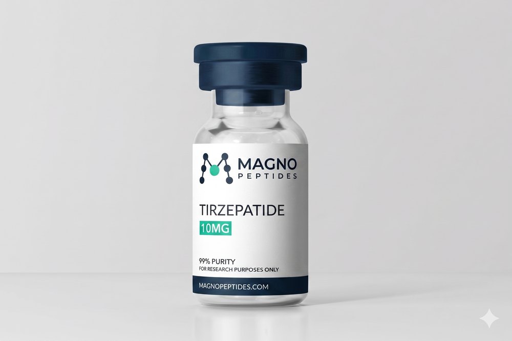 Vial de Tirzepatide 10 mg - pureza 99% - Magno Peptides